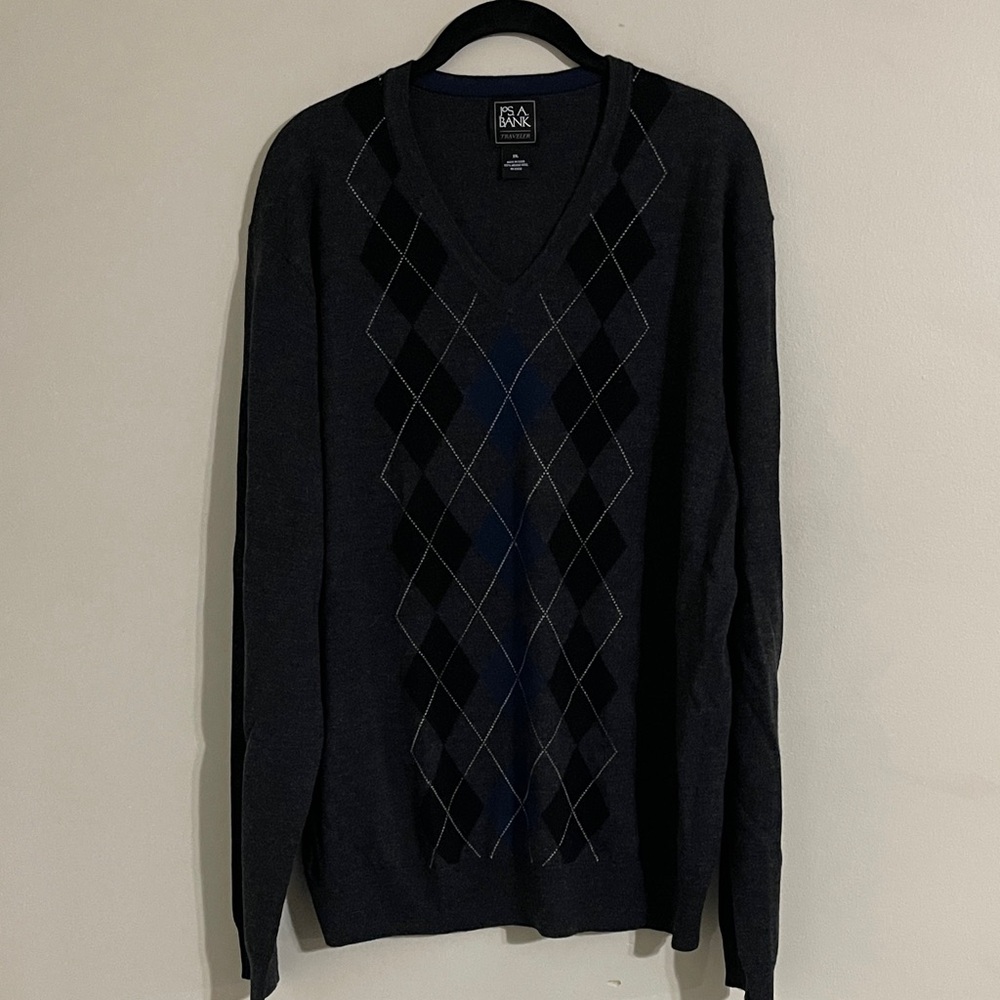Jos A Banks Mens Medium Virgin Wool Lightweight Argyle XXL